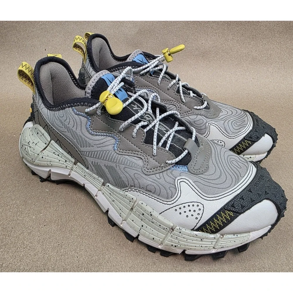 Reebok (Sz 6) Zig Kinetica II Edge GX0117 Boulder Gray men's Trail Shoes